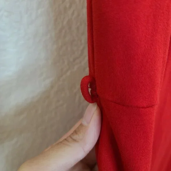 MNG Suit Dress Women XS Red Knit Fitted Sheath Square Neck Stretch Career Office - Picture 5 of 12